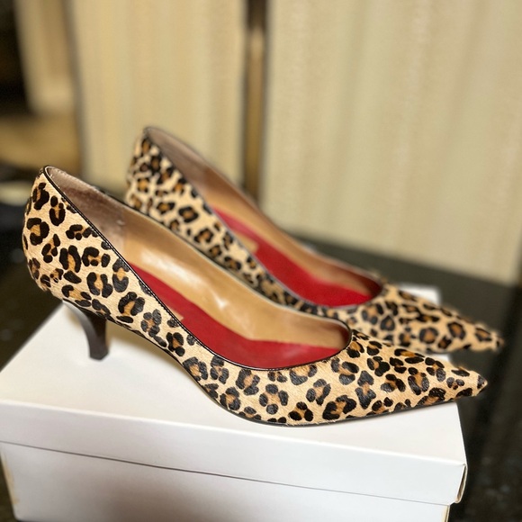 Bandolino Animal Print Leather Calf Hair Heels - Picture 8 of 12